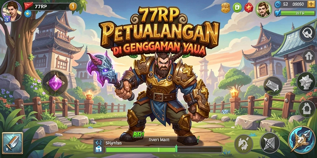 Tampilan menawan dari gameplay RPG di 77RP