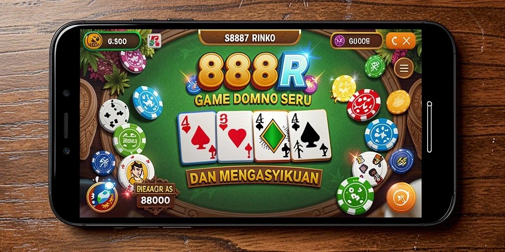 Gameplay menarik dari game Domino 888R dengan tampilan yang colorful.