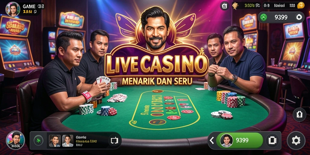 Tampilan gameplay Live Casino yang memukau dan interaktif.