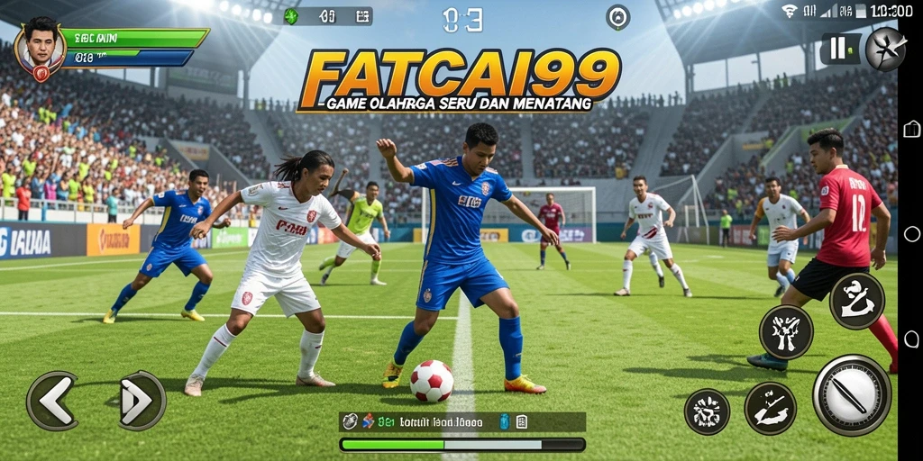 Tampilan gameplay <strong>FATCAI99</strong> yang menegangkan dalam pertandingan olahraga.
