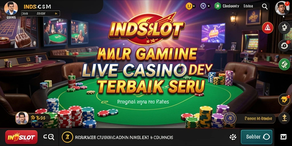 Tampilan dramatis permainan Live Casino di INDSLOT dengan dealer langsung.