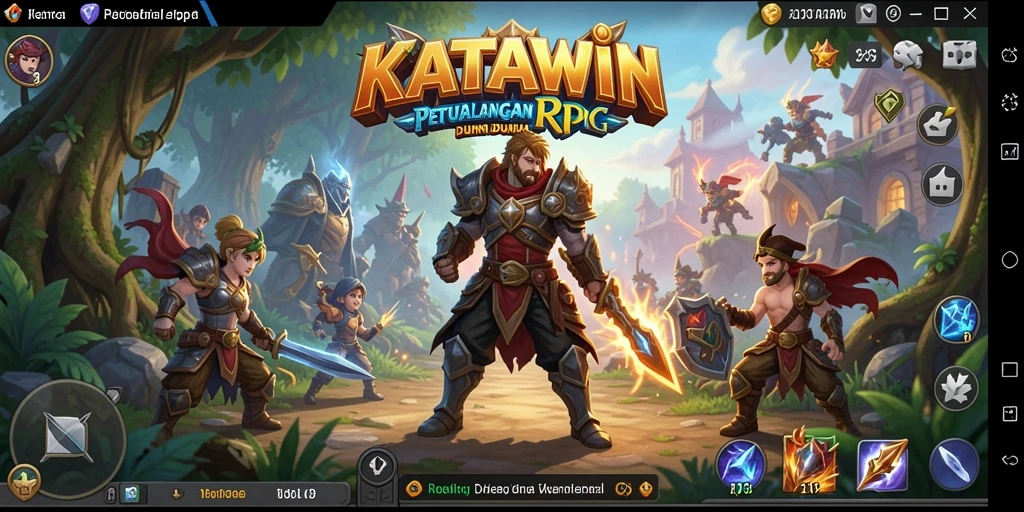 Tampilan gameplay RPG yang epik dalam KATAWIN.