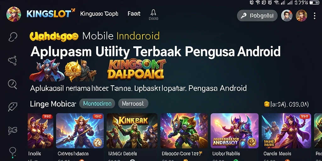 Screenshot utama KINGSLOT yang menampilkan antarmuka aplikasi Utility.