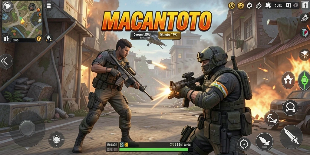 Screenshot gameplay seru dari MACANTOTO yang menampilkan aksi pertempuran mendebarkan.