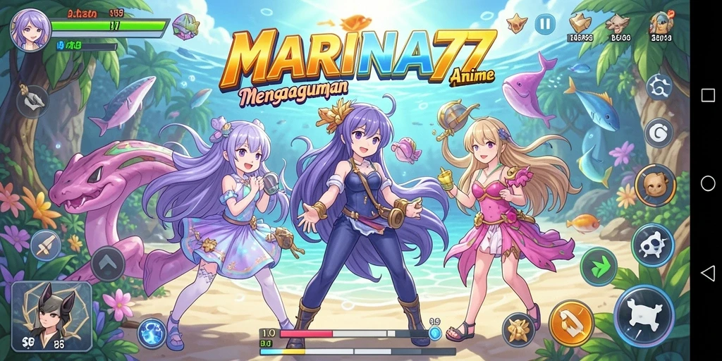 Tampilan gameplay <strong>MARINA77</strong> dengan karakter Anime yang menarik.
