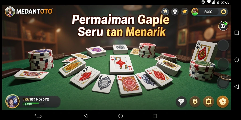 Screenshot utama MEDANTOTO menampilkan gameplay Gaple yang seru.