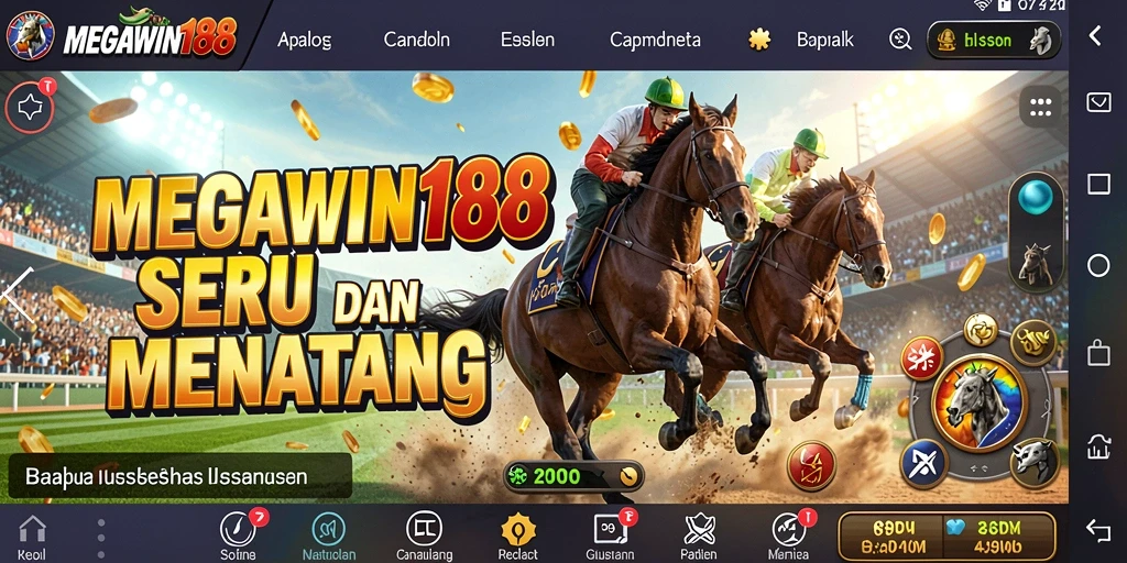 Tampilan gameplay menegangkan balapan di MEGAWIN188.