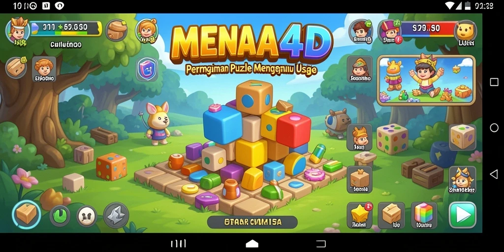 Screenshot MENARA4D menunjukkan gameplay Puzzle yang dinamis dan menarik.