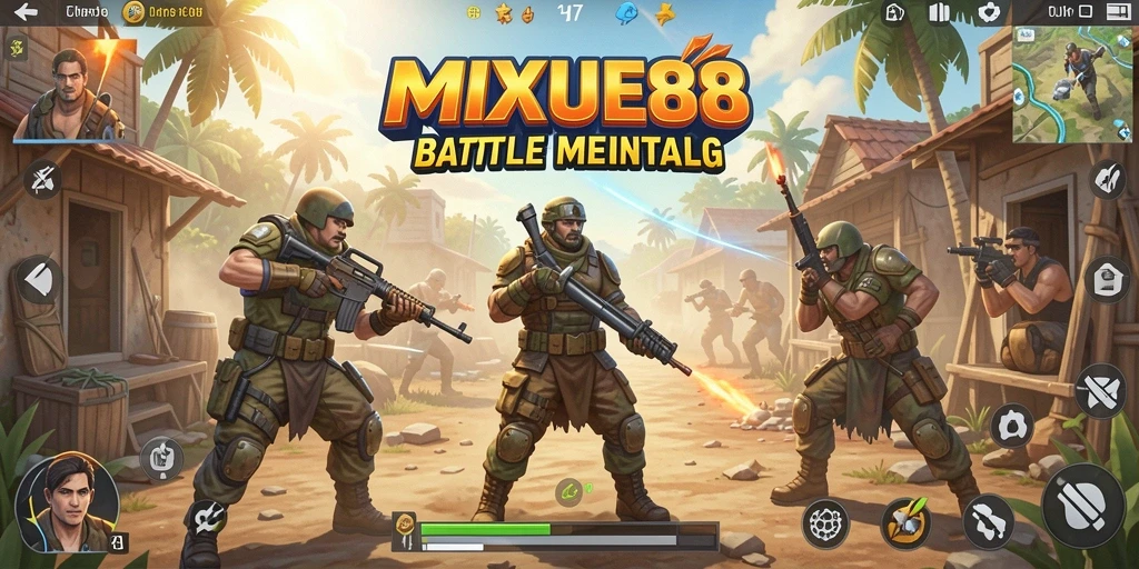 Screenshot gameplay MIXUE88 dengan aksi seru Battle Royale.