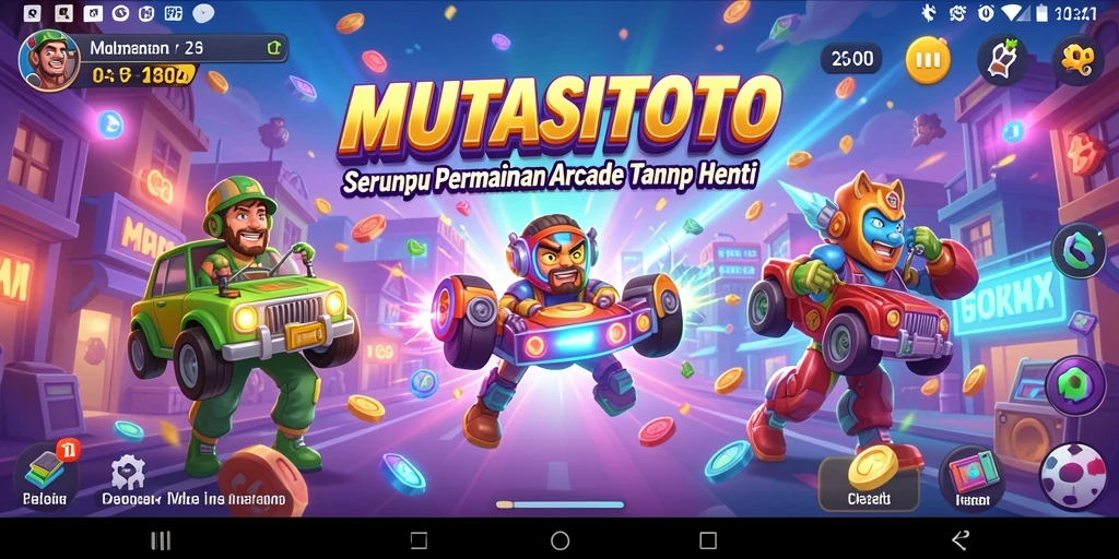 Tampilan gameplay seru dari MUTASITOTO dengan aksi Arcade yang cepat.