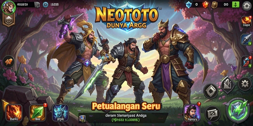 Gambaran gameplay seru dalam ARPG NEOTOTO dengan karakter beragam.