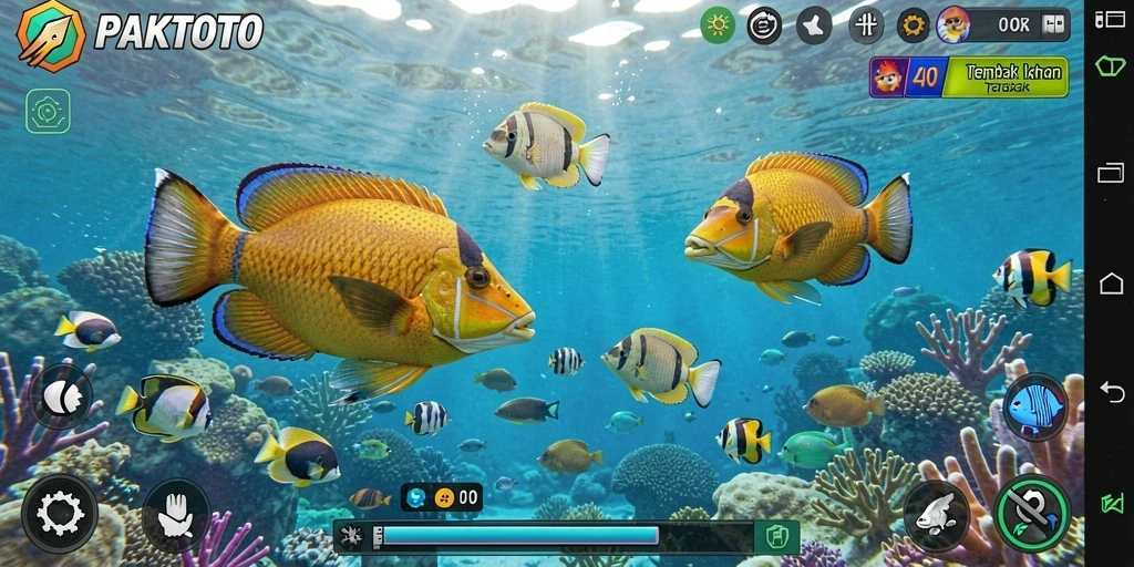 Tangkapan layar gameplay PAKTOTO yang menampilkan aksi Tembak Ikan yang seru.