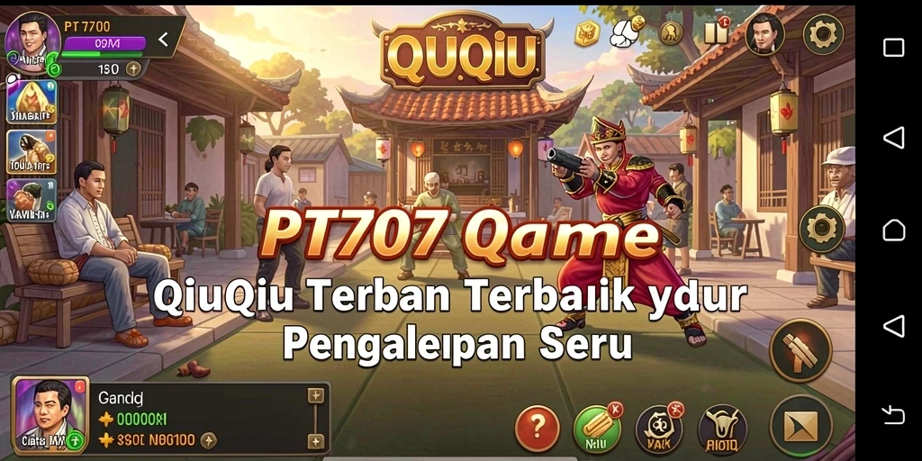 Tangkapan layar menunjukkan momen seru dalam permainan QiuQiu.