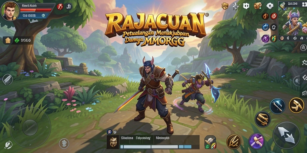 Tampilan gameplay menakjubkan RAJACUAN dalam dunia MMORPG.