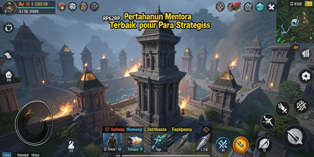 Screenshot menunjukkan aksi menegangkan dalam game Tower Defense RP62RP.