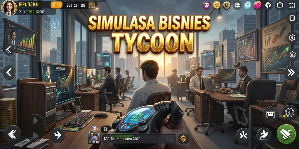 Tampilan gameplay yang realistis dalam dunia Tycoon.