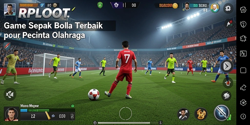 Tampilan gameplay RPLOOT yang seru dan mendebarkan dalam aksi sepak bola.