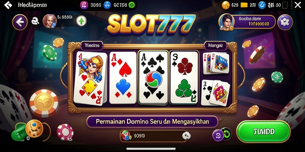 Tampilan permainan Domino yang menarik dan penuh warna.