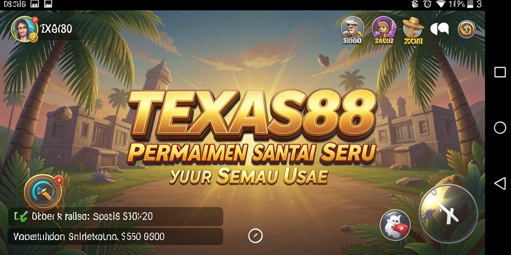 Screenshot gameplay TEXAS88 menunjukkan kesenangan bermain santai.