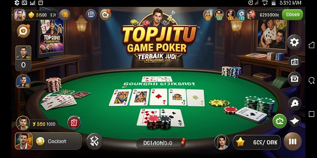 Tampilan gameplay Poker yang menegangkan di TOPJITU.