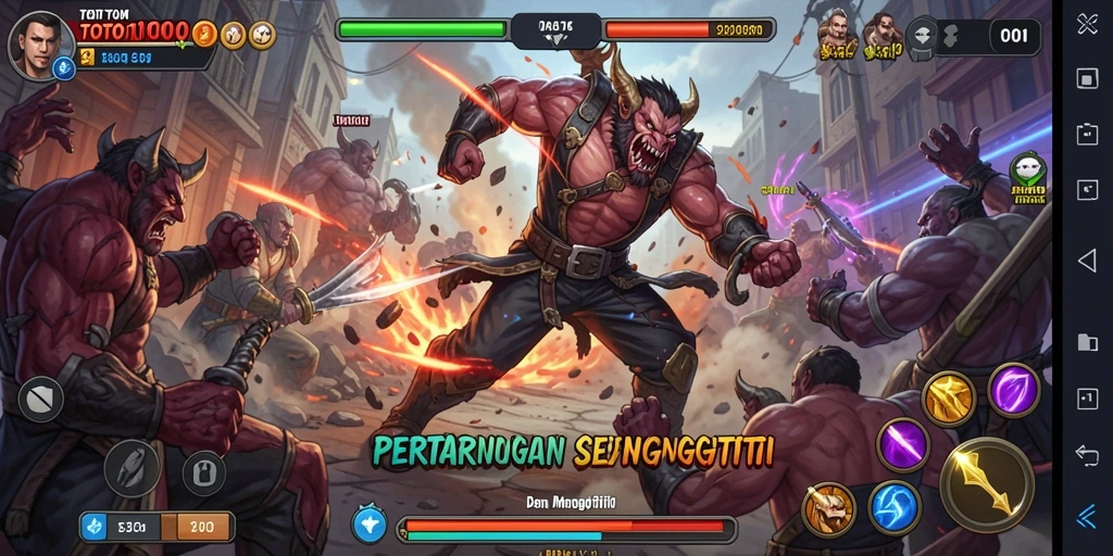 Tampilan gameplay seru dengan aksi pertarungan mendebarkan di TOTO1000.