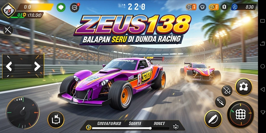 Tampilan gameplay balapan seru di ZEUS138.